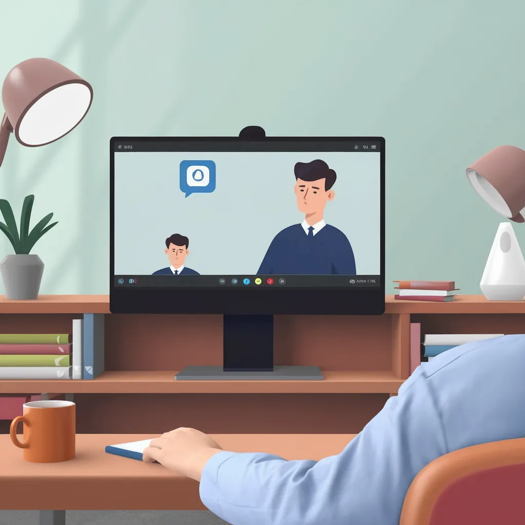Portrait of an online psychiatrist during a virtual therapy session